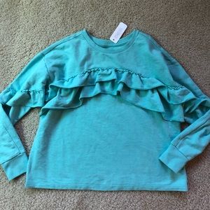 NWT Gymboree Green Ruffle Sweatshirt